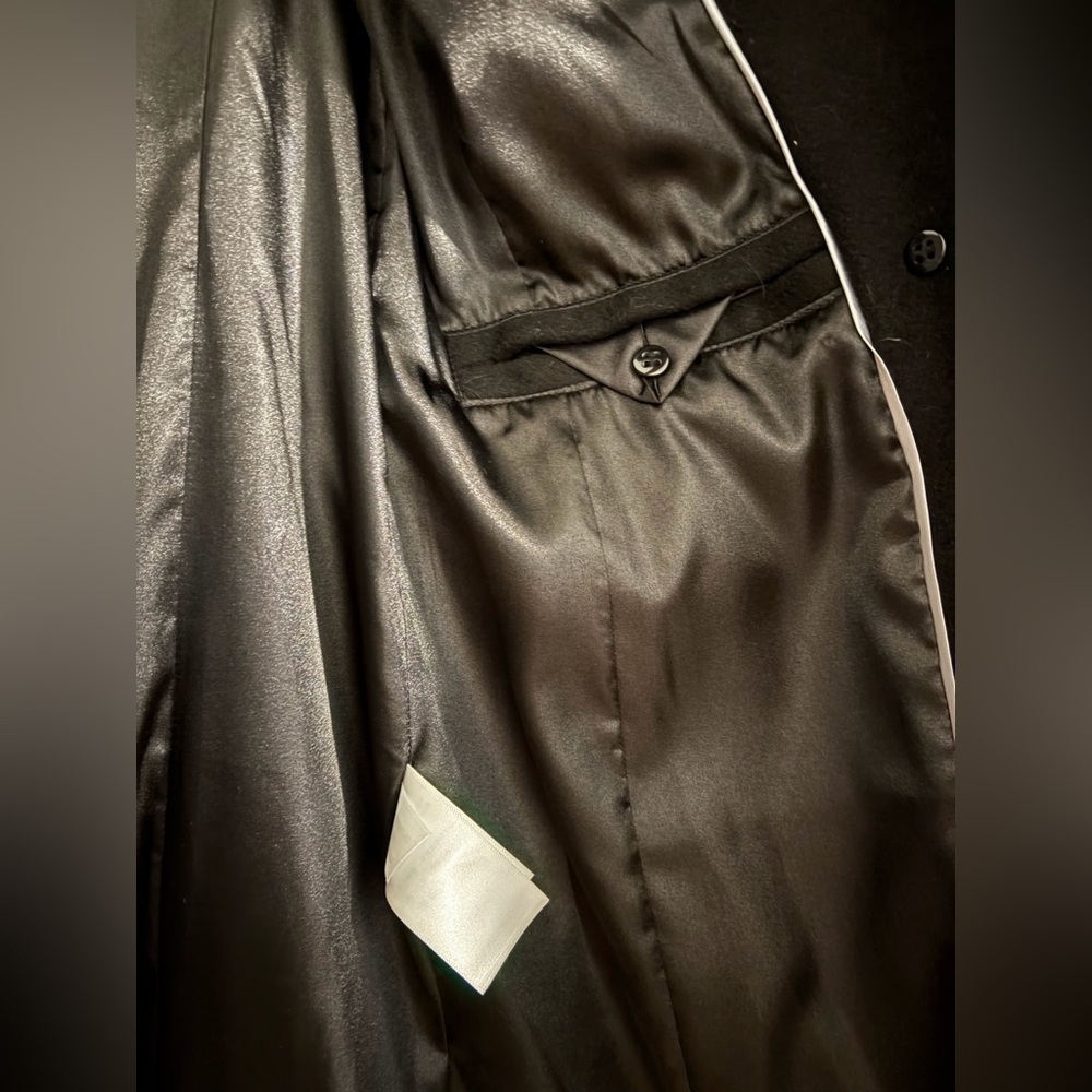 DKNY Asymmetrical Wool Walker Coat Black S - Picture 6 of 16
